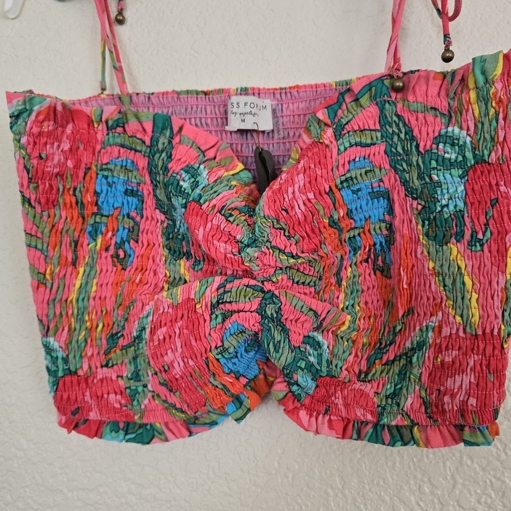 Dress Forum NWT Tropical Breeze Smocked Halter Top Medium - Picture 4 of 9